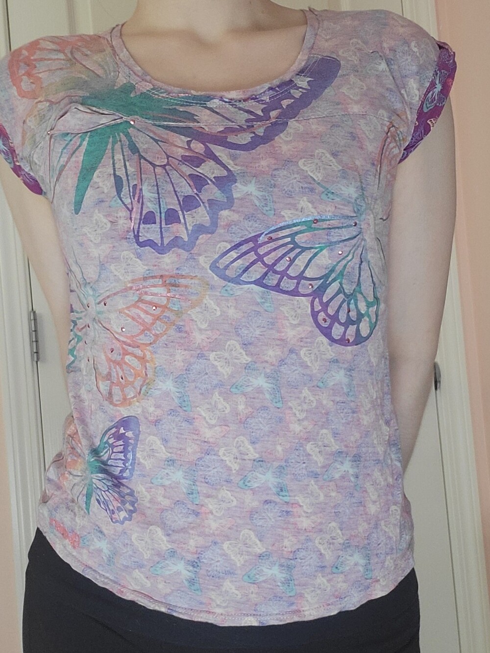 Skechers Y2K Purple Rainbow Butterfly T-Shirt